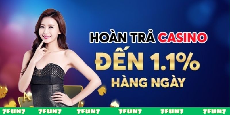 Khuyến mãi hoàn trả casino 1.1%